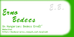 erno bedecs business card